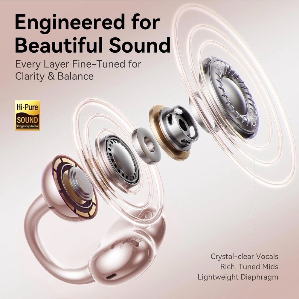 Kinglucky Rose Gold Butterfly Wireless Earbuds - Picture 4 of 10
